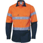 3886 - DNC HiVis Two Tone Cool-Breeze Cotton Shirt with 3M R/Tape,Long Sleeve