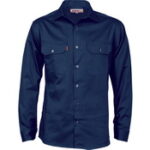 3202 - DNC Navy Long Sleeve Cotton Drill Shirt